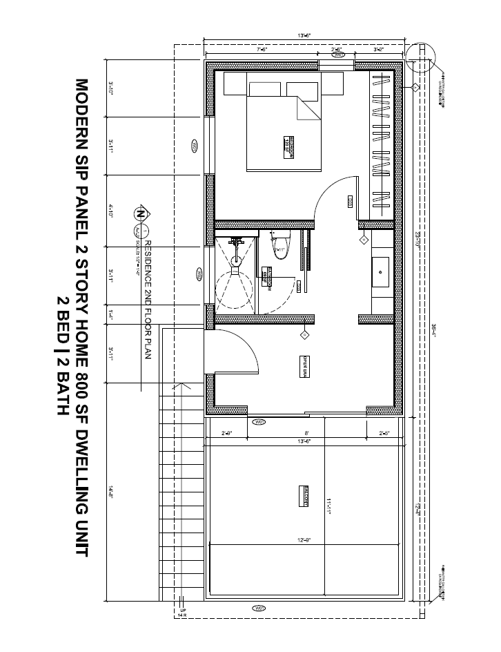 Prefab1® ADU, Prefab Home, Prefab House – Modern 800 Sq. Ft. Two-Story 2 Bedrooms