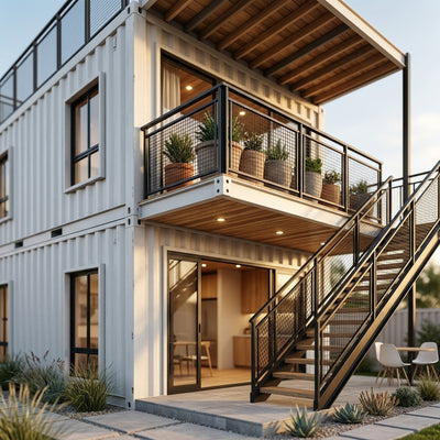 Prefab1 640 sq. ft. 2-Story Modern Luxury Container Home – Fully Installed, Turnkey Solution