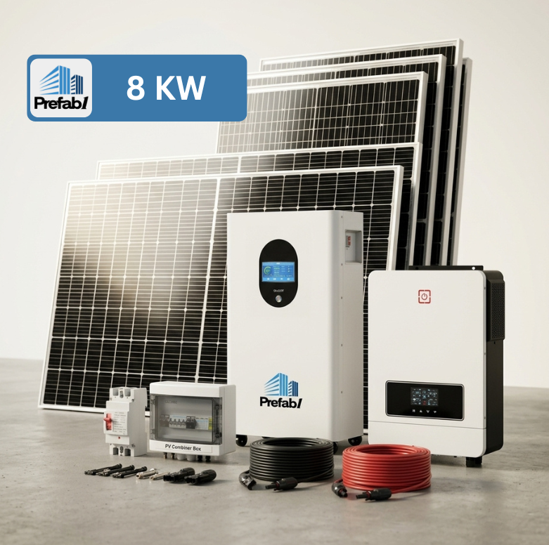Prefab1 Complete Off-Grid Solar Energy System Kit for Home 8kW Complete instalation