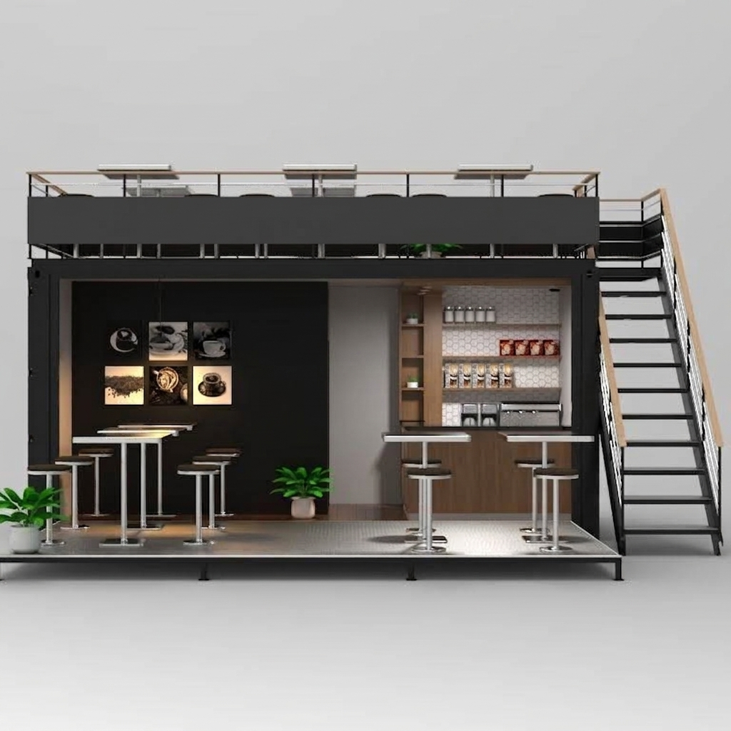Prefab1 160 sq. ft. Custom Container Shop & Mobile Kiosk – Fully Installed, Turnkey Solution