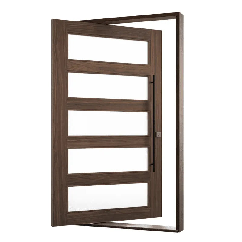 Prefab1, Custom 5 pane, Modern Pivot Front Door | Pre-Hung Exterior Entryway