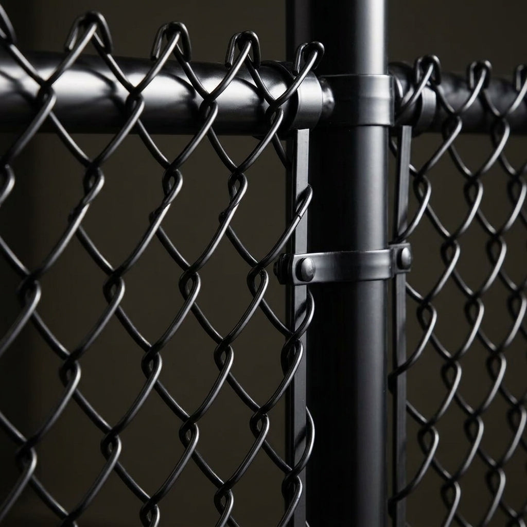Black PVC-Coated Chain Link Fence Fabric - 6ft ft. x 50 ft. - 11.5 Gauge Core, Weather & Rust Resistant