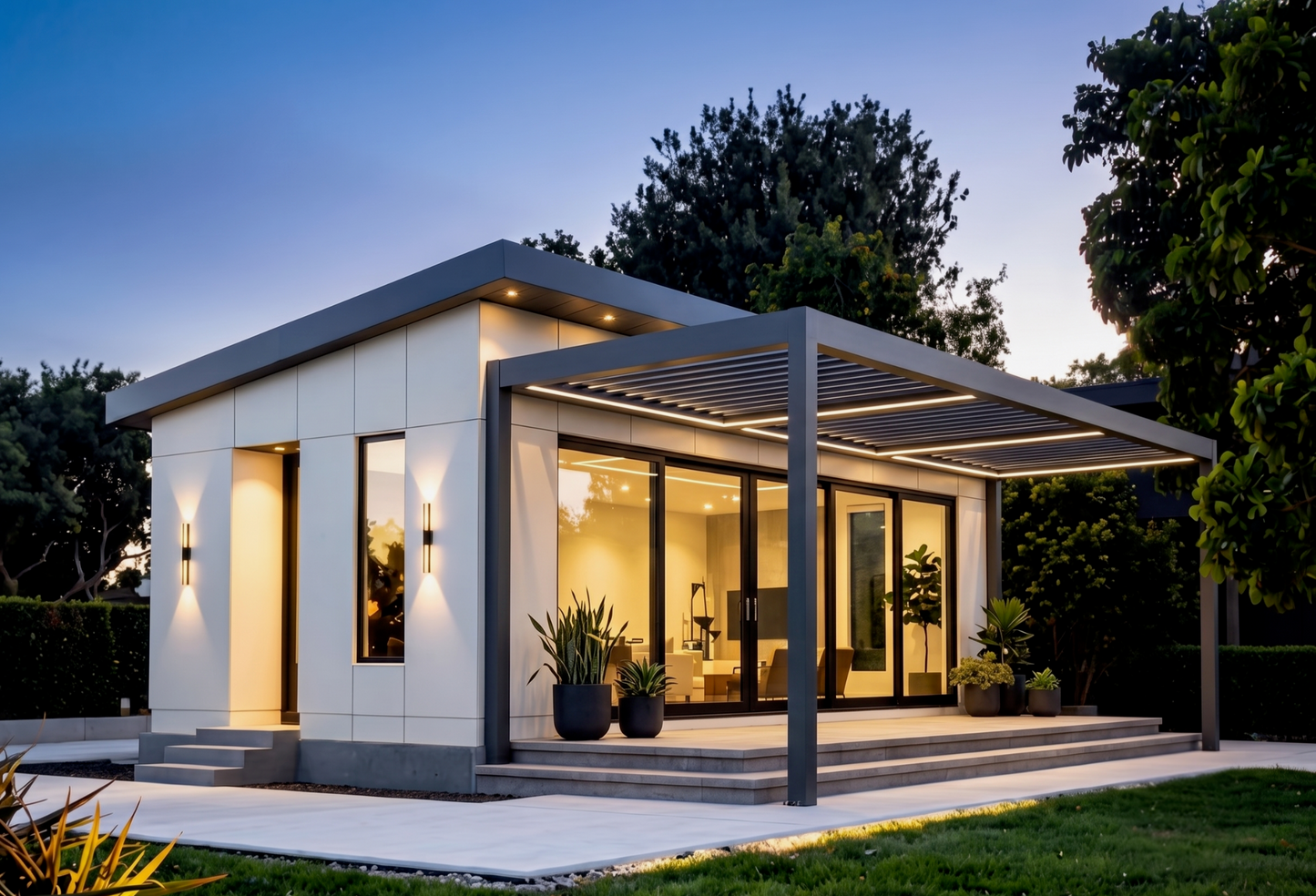 Prefab1® Modern ADU 490 sq. ft. Luxury Tiny Home 1-Bed, 1-Bath – Fully Installed, Turnkey Solution
