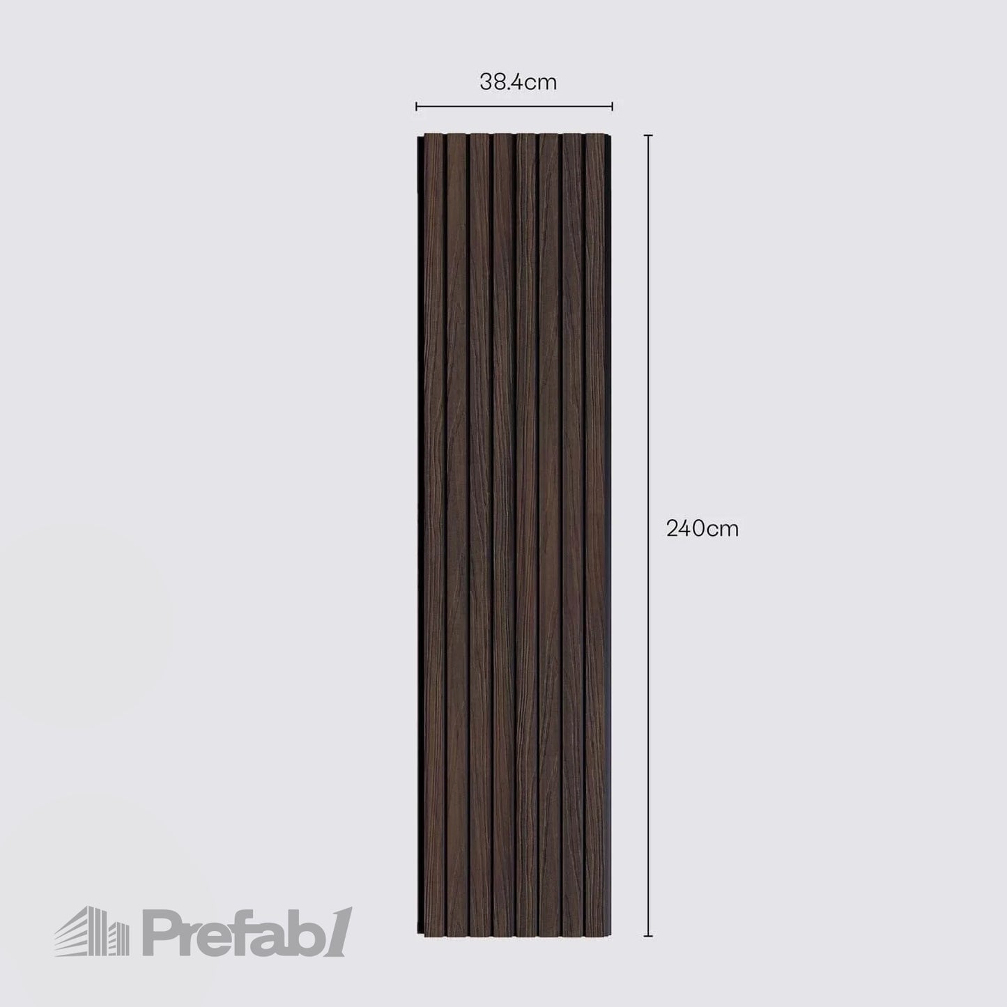 Prefab1® Walnut Exterior Composite Wood-Effect Slat Wall Panels