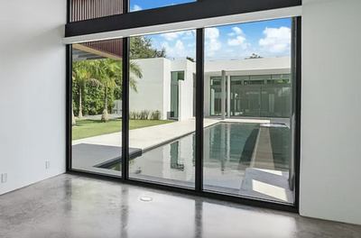 120in x 80in Black Aluminum Multi Sliding Door