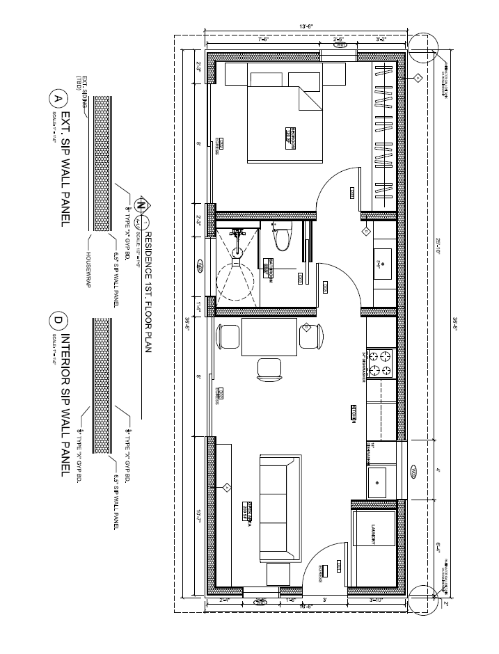 Prefab1® ADU, Prefab Home, Prefab House – Modern 800 Sq. Ft. Two-Story 2 Bedrooms