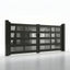Modern Aluminum & Glass Double Driveway Gate