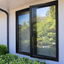 Private: 48in x 48in Black Aluminum Dual Casement Window