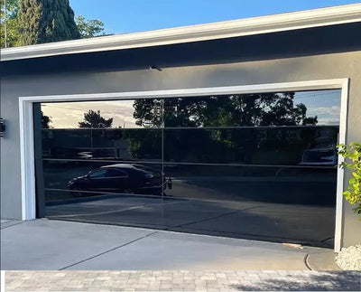 10 × 8 Custom Modern Glass Garage Door | Full-View Aluminum