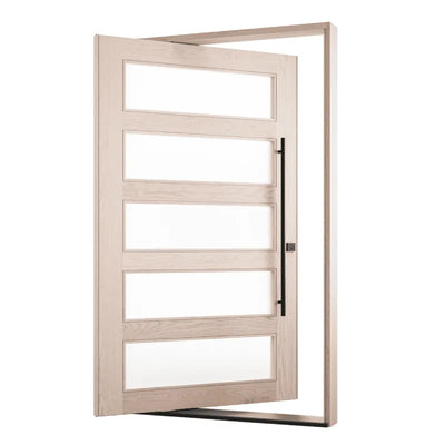 Prefab1, Custom 5 pane, Modern Pivot Front Door | Pre-Hung Exterior Entryway