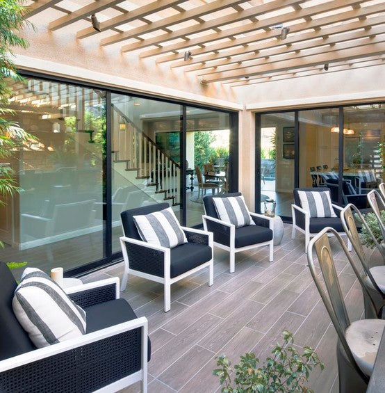 120in x 80in Black Aluminum Multi Sliding Door